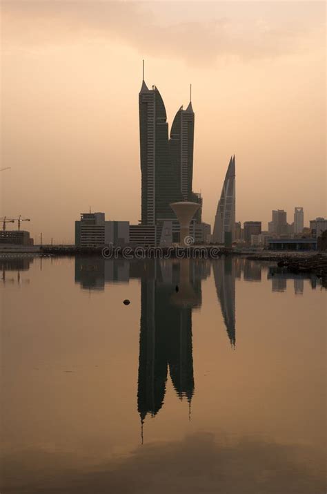 Bahrain Skyline During Sunrise With Iconic Buildings Editorial Image