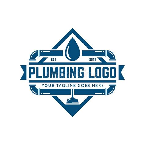Plumbing Logo Template Easy To Customize Stock Vector Illustration
