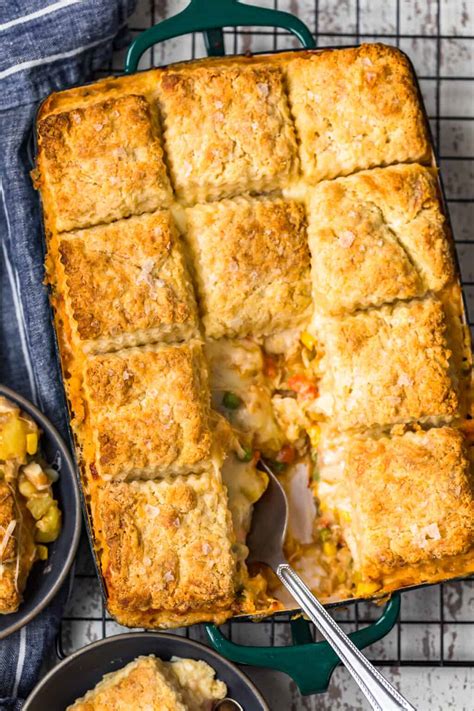 Cheesy Chicken Pot Pie With Biscuit Topping Recipe The Cookie Rookie