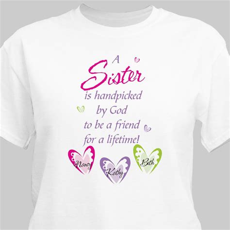 Personalized Sister T Shirt Sister Tshirts Sisters Personalized T Shirts