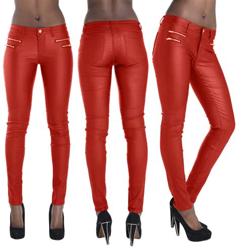 womens black wet look leather jeans skinny trouser leggings size 6 8 10 12 14 ebay