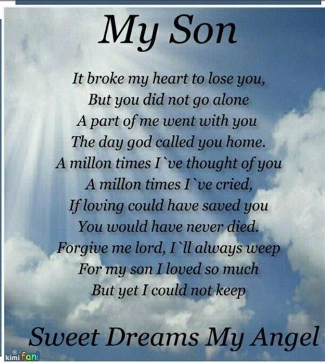 Pin By Joyce Hammons On From Photos Son Poems Grieving Quotes My