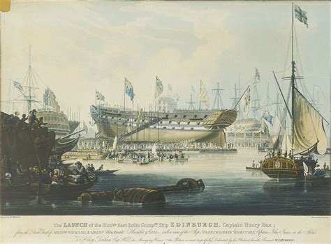 The Launch Of The Honourable East India Companys Ship Edinburgh From