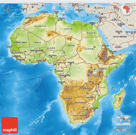 Political Map Of Africa Shaded Relief Outside