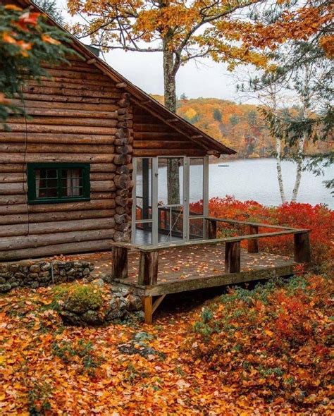 Cabin Homes Log Homes Autumn Scenes Autumn Cozy Cabins And Cottages