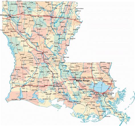 Louisiana Parish Map With Cities Large World Map