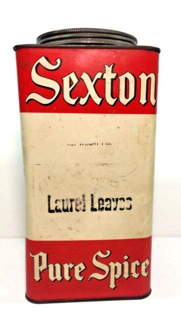sexton pure spice tin laurel leaves chicago illinois red vintage ebay