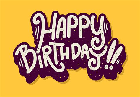 Happy Birthday Typography In Yellow Background 551672 Vector Art At