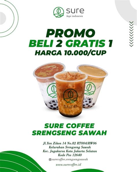 Promo Sure Coffee Srengseng Sawah Beli Gratis Harga Cup
