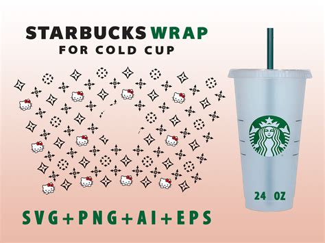 Hello Starbucks Cold Cup Svg Full Wrap For Starbucks Venti Etsy