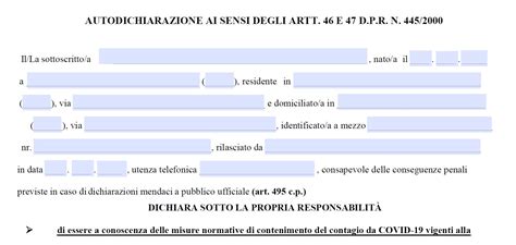 Autocertificazione Generica Word