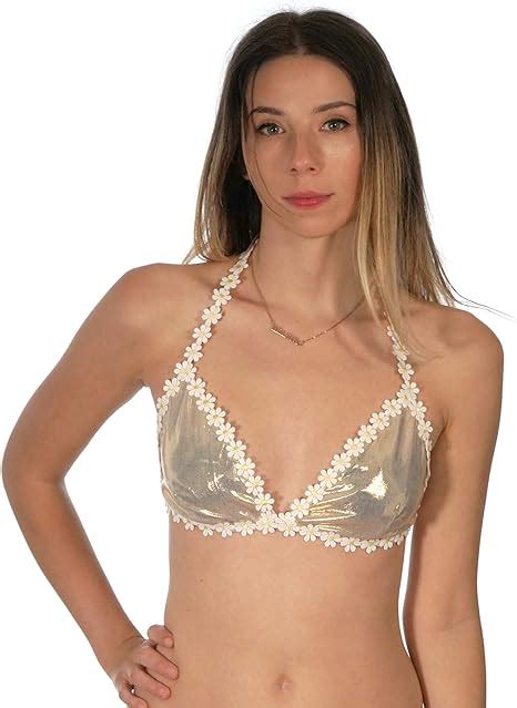 Amazon Women S Festival Rave Triangle Bikini Top Clothing