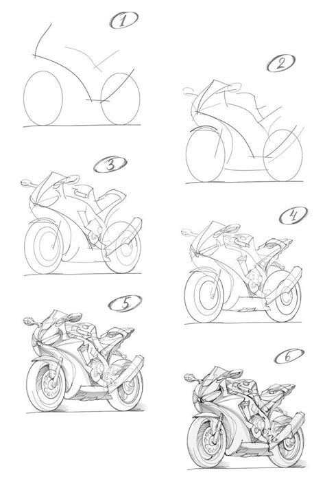 How To Draw A Motorbike With Pencil Step By Step Drawing Tutorial In