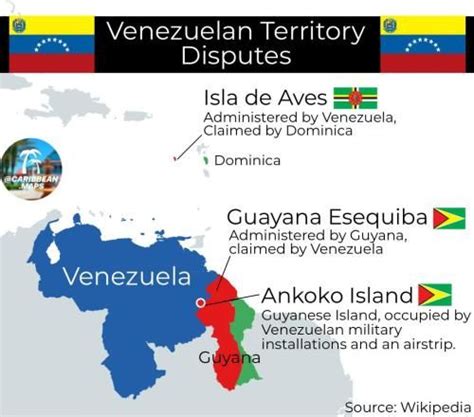 Venezuelan Territory Disputes Venezuelan Map Dispute
