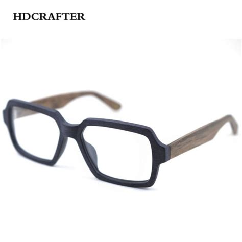 Hdcrafter Vintage Retro Eyeglasses Frames Wood Women Men Oversized Prescription Optical Frames