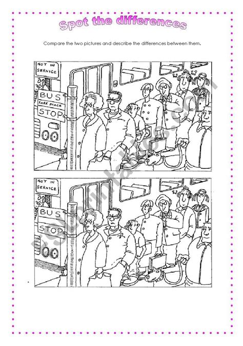 Spot The Difference Esl Worksheet By Navarrovizcaino