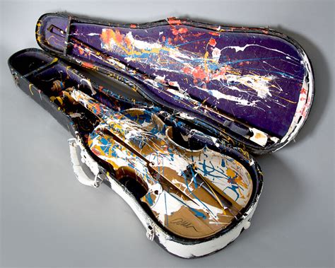 Arman Painted Violin And Case Sculpture