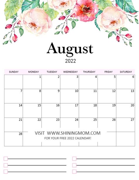 Free Printable Calendar 2022 Pdf In Gorgeous Florals