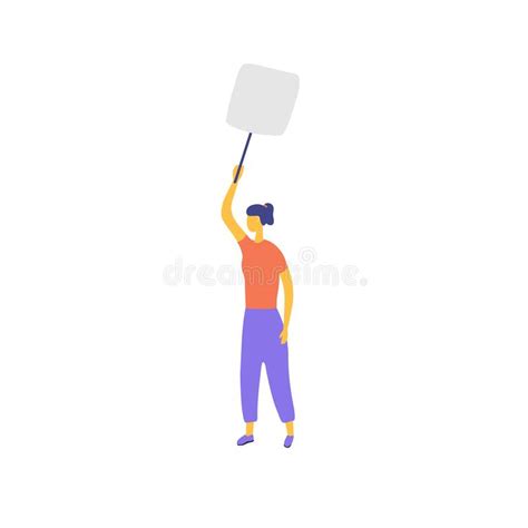 Protesting Girl With A Placard Feminist Strike Women S Riot For