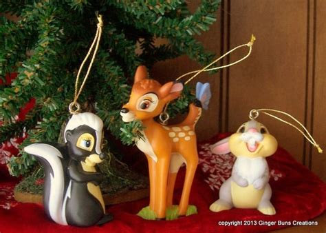 Disney Bambi Christmas Ornament Set Thumper Flower