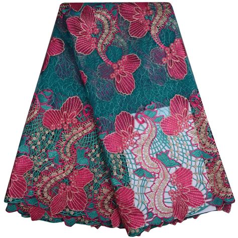 new arrival multicolor african lace fabric high quality cord lace guipure lace fabric multicolor
