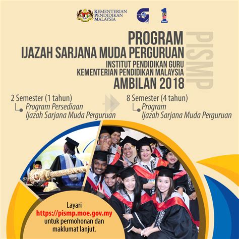 Untuk makluman, permohonan bagi program ijazah sarjana muda perguruan institut pendidikan guru kpm bagi sesi ambilan 2021 kini telah dibuka sehingga 15 permohonan ke program ijazah sarjana muda (pismp) bagi sesi ambil 2021 boleh dibuat secara dalam talian (online) tanpa melalui. Permohonan Program Ijazah Sarjana Muda Perguruan 2018