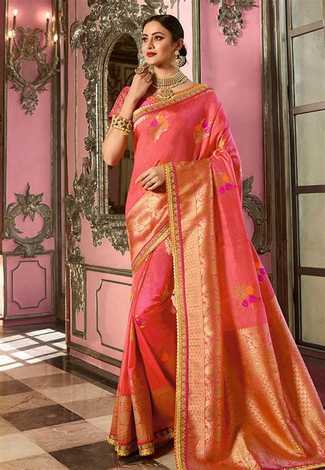 pink silk sarees for wedding