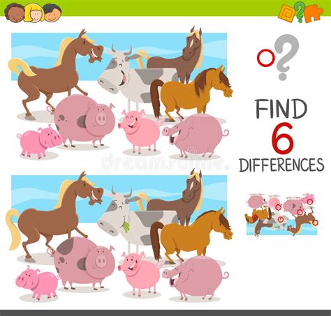 Spot The Differences For Kids Stock Vector Illustration