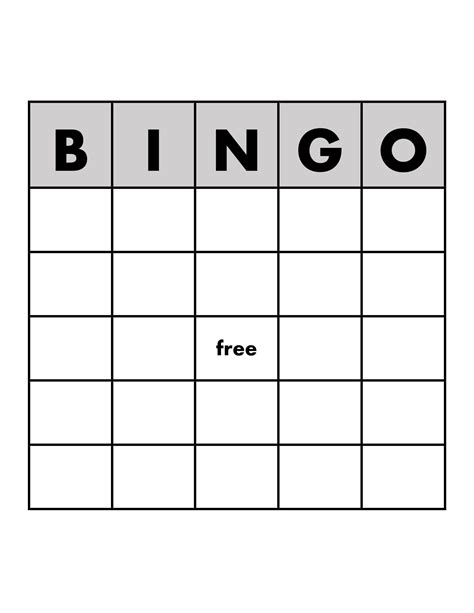 Bingo Game Templates Free
