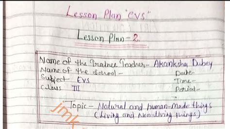 Environment Lesson Plan In English B Ed D El Ed Btc Youtube