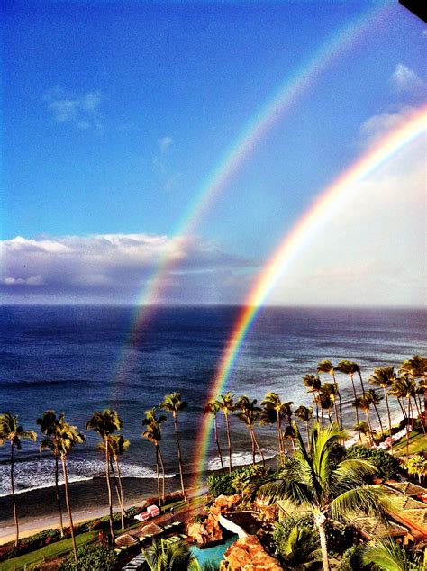 Hawaiian Double Rainbow Rainbow Photo Ocean Sounds Beautiful Rainbow