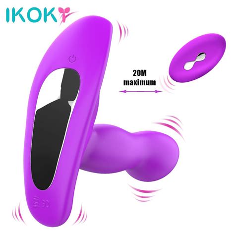 Ikoky 10 Speed Butt Plug Male Prostate Massage Anal Vibrator Remote Control Silicone Dildo