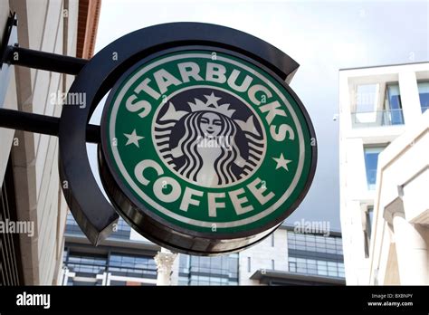 Logo Starbucks Coffee In London England United Kingdom Europe Stock