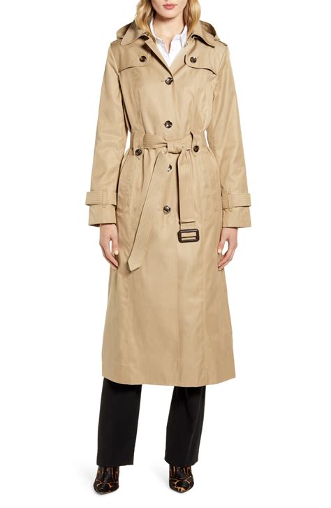 London Fog Long Hooded Trench Coat Nordstrom Hooded Trench Coat