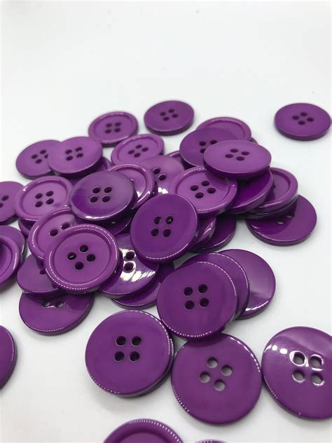 50 Purple Resin Four Hole Buttons 20mm