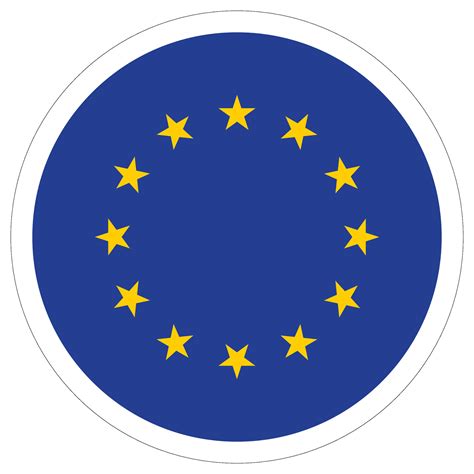 Flag Of Europe Circle Shape European Union Eu Flag In Round Design