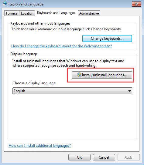 Change System Language Windows 8