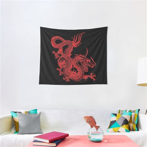 Red Chinese Dragon Tapestry By Eddiebalevo Tapestry Red Chinese