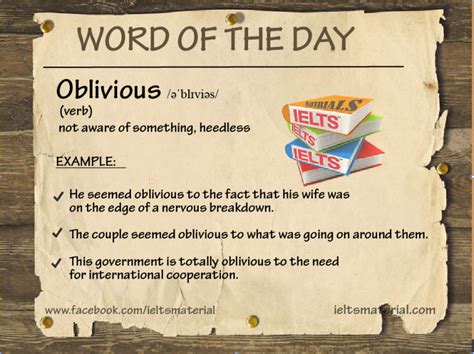 Oblivious Word Of The Day For Speaking And Writing Task 2