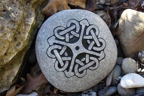 Engraved Celtic Knot Stone By Wildhorseengraving On Etsy 4050