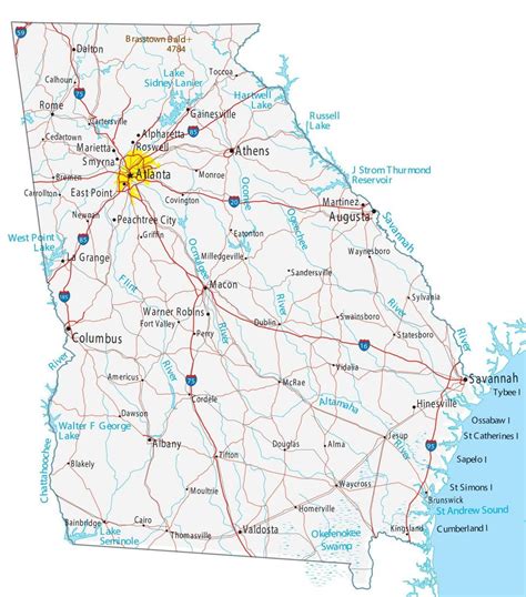 Georgia Map By Counties