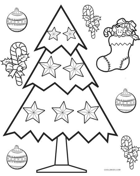 Printable Christmas Tree Coloring Pages For Kids