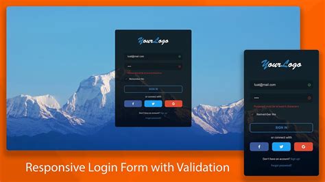 How To Make Responsive Login Form Using Html Css Javascript With Validation