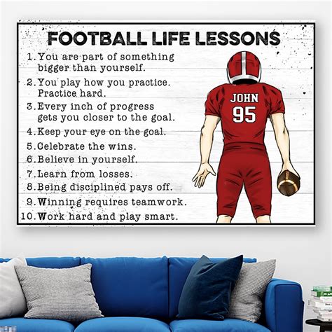 Football Life Lessons Personalized Custom Football Canvasposter T