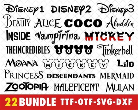 Movies Fonts Bundle 2020 Disney Fonts Disney Font Bundle Svg Etsy In