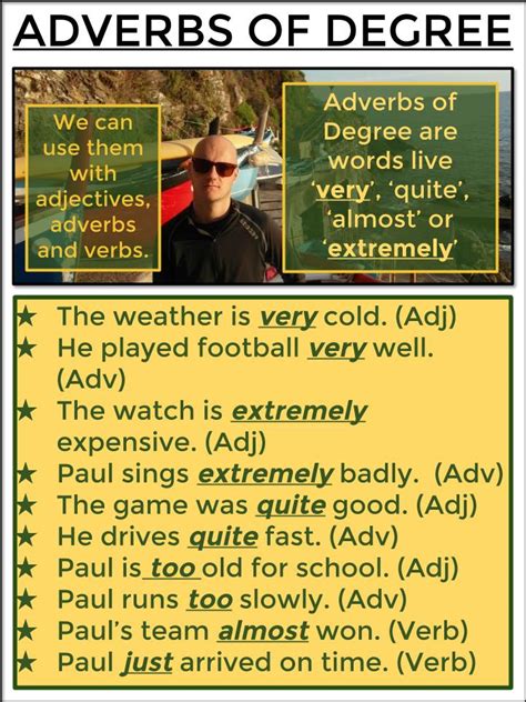 Examples degree adverbs are shown below. ADVERBS OF DEGREE