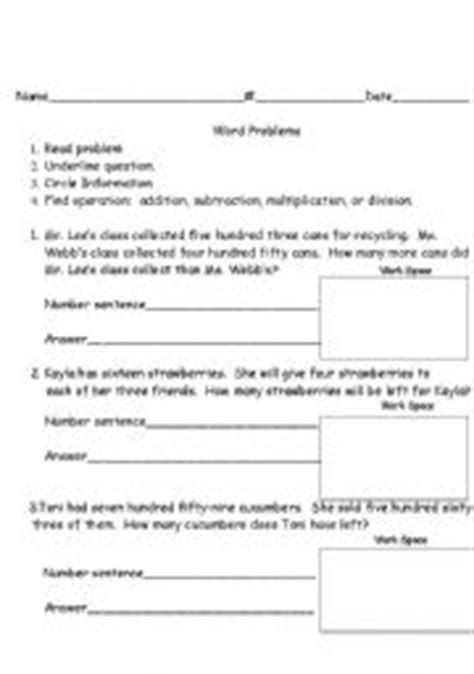 English worksheets: 2nd Grade Word Problems