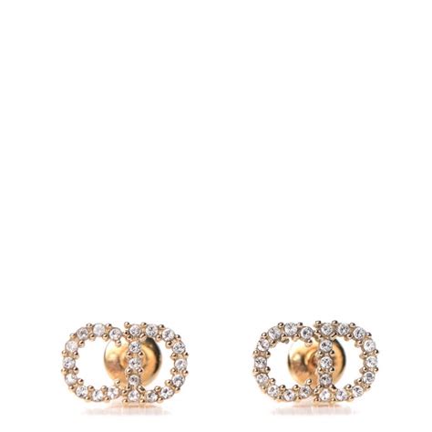 Buy online from andrew geoghegan. CHRISTIAN DIOR Crystal Clair D Lune Earrings Gold 468435