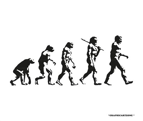 Evolution Of Men Svg Digital File Human Evolution Vector Silhouette