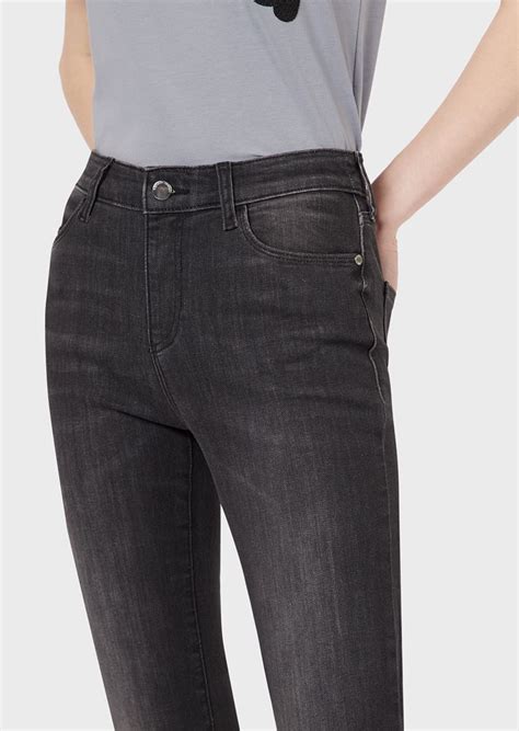 Jeans J Slim Fit In Denim Stretch Used Wash Donna Emporio Armani